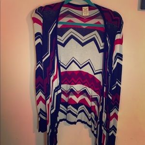 Red white black cardigan